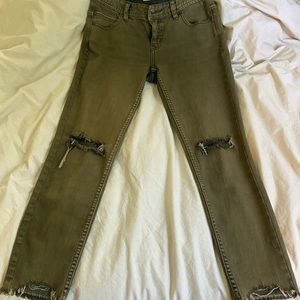 Free People olive jeans